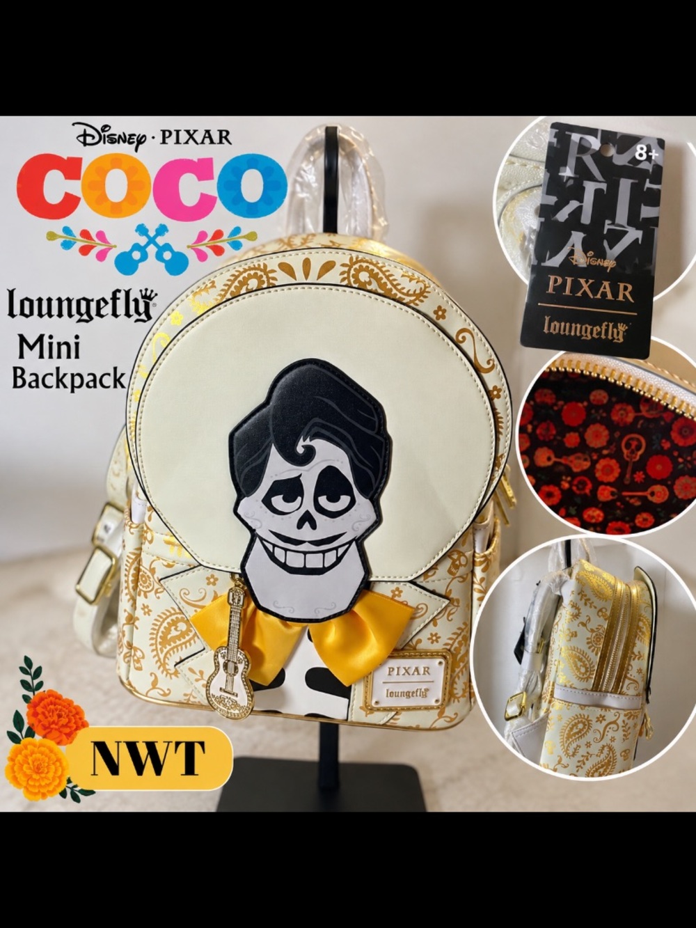 NWT Disney Pixar Coco Ernesto de la Cruz Loungefly Mini Backpack